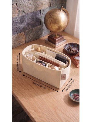 Marjinal W Club Altı Bolmelı Clutch Cantalı Organızer Krem Renk 28X15X12 Olculudur (Uzunluk x Yukseklık x Genıslık )