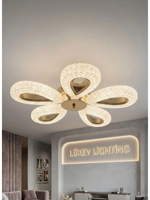 Rain Model 5"li Gold 3 Renk Modu Ledli Modern Plafonyer Salon Mutfak Çocuk Yatak Odası LED Avize