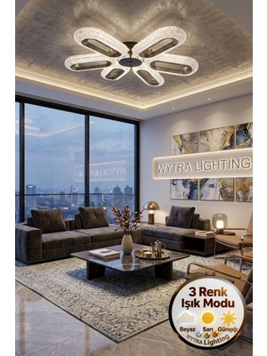 Spica Model 6"lı Kumandalı Gümüş 3 Renk Modu Ledli Modern Tavana Sıfır Salon Mutfak Yatak Odası LED Avize