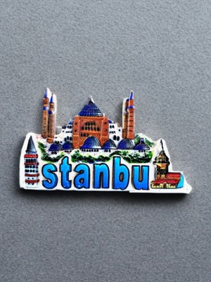 Mundy Istanbul Temalı Kabartma Polyester Magnet 8,5cm x 5,5cm.