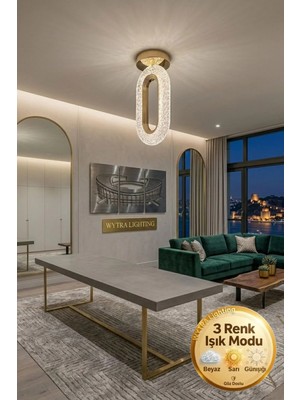 Spica Model Plafonyer Tavana Sıfır Gold 3 Renk Modu Koridor Yatak Odası Çocuk Odası LED Avize