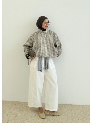 Moda Aksa Kareli Bomber Ceket Yeşil