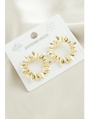 İlkyaz Fashion Oval Metal Küpe