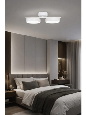 St. Morritz Sual LED Avize 3 Renk Işık Veren Enerji Tasarruflu 2li LED Modern Avize Salon Koridor Cafe