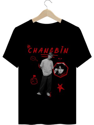 BarsDepo Changbin Stray Kids Baskılı Tişört, Premıum Kalite Unisex Çocuk / Yetişkin