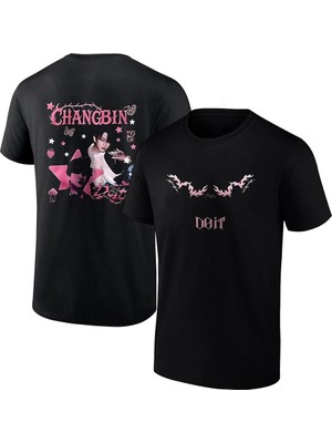 BarsDepo Changbin Stray Kids Baskılı Tişört, Premıum Kalite Unisex Çocuk / Yetişkin