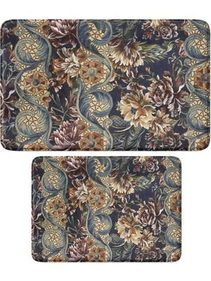 St. Morritz Sevimli Baskılı 2'li Banyo Paspası Seti - Kaymaz Tabanlı, Makinada Yıkanabilir, 50X80CM ve 40X60CM