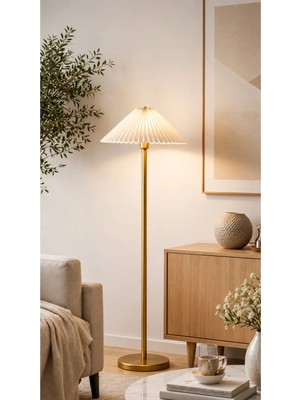 St. Morritz Umbrella Abajur Lambader Metal Gövde E-27 Duy Eskitme Gold Sarı