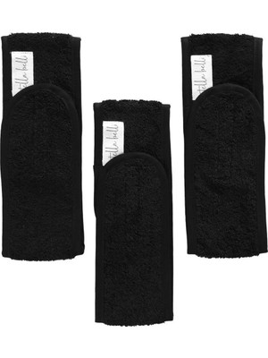 St. Morritz Bandana | 3 Adet Havlu Kadın & Erkek Yoga Cırt Bant Biyeli, Cilt Bakımı Makyaj Saç Bandı | Siyah