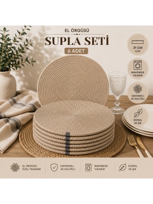 Myistasyon 6 Adet Jüt Supla / Amerikan Servis Lux Sunum Tabak Altlığı