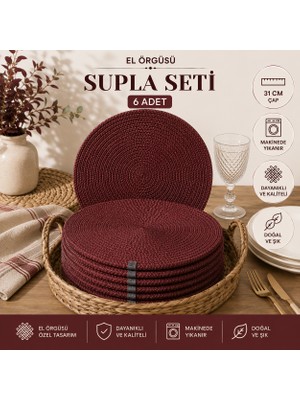 Myistasyon 6 Adet Jüt Supla / Amerikan Servis Lux Sunum Tabak Altlığı