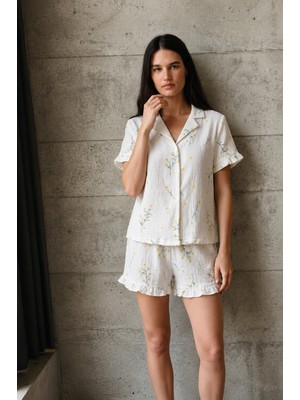 Fit Women Kadın V Yaka Comfort Fit Çok Renkli Pijama Takımı