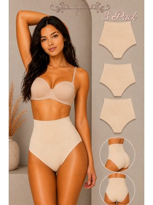 Fit Women Kadın Toparlayıcı Yüksek Bel Esnek 3 Lü Külot