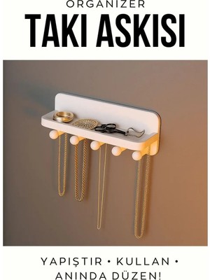 St. Morritz Montajsız Takı Askısı, Yapıştır ve Kullan, Duvar Dekoratif Organizer