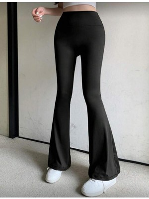 Fit Women Yüksek Bel Toparlayıcı Ispanyol Paça Tayt 4434