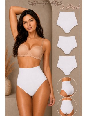 Fit Women Kadın Toparlayıcı Yüksek Bel Esnek 3 Lü Külot
