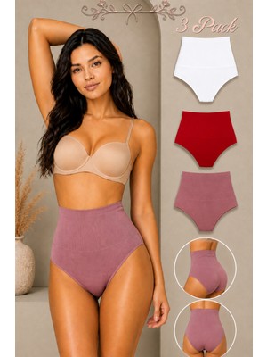 Fit Women Kadın Toparlayıcı Yüksek Bel Esnek 3 Lü Külot