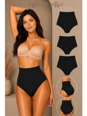 Fit Women Kadın Toparlayıcı Yüksek Bel Esnek 3 Lü Külot
