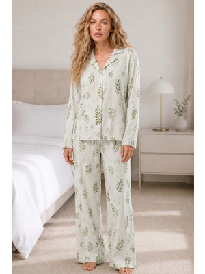 Fit Women Kadın Casual Esnek Bol Çağla Pijama Takımı 4669