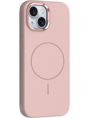 Techno Guru iPhone 13 Kılıf M-Safe Şarj Özellikli ve Metal Kamera Çerçeveli Edi Premium Silikon Kapak