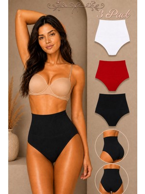 Fit Women Kadın Toparlayıcı Yüksek Bel Esnek 3 Lü Külot