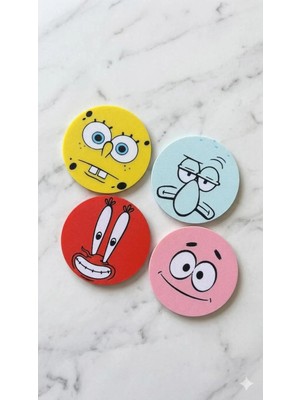 Nure Store Sünger Bob ve Arkadaşları 4'lü Bardak Altlığı