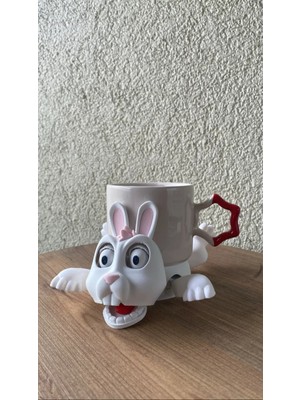 Nure Store Sevimli Tavşan Bardak Altlığı- Hareketli ve Eğlenceli Bardak Altlığı