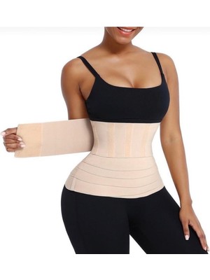 Fit Women Sıkılaştırıcı Bele Dolamalı Kum Saati Görüntüsü Veren Sarma Bel Bandajı Ten Rengi 4407
