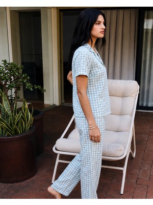Fit Women Viskon Karışım Homewear Su Yeşili Pijama Takımı