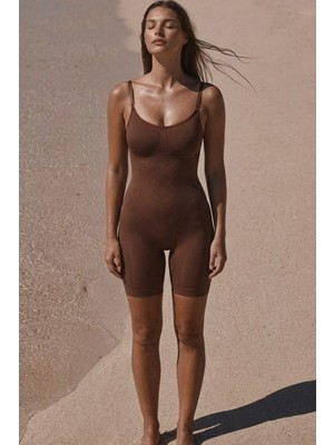 Fit Women Kadın Basen Toparlayıcı Kahve Tam Vücut Korse