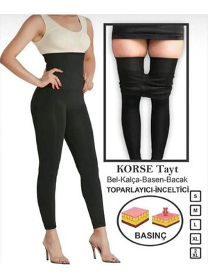 Fit Women 2 Beden Toparlayan Bel ve Basen Incelten Korse Tayt Seamless 2100