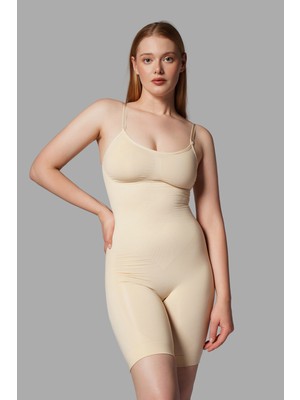 Fit Women 2 Beden Toparlayan Bel ve Basen Incelten Tam Boy Tüm Vüçüt Korsesi Seamless 9050