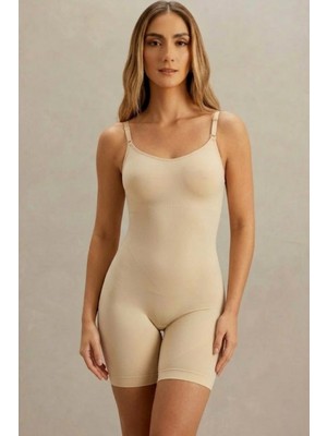 Fit Women Kadın Kalp Yaka Sportif Incelten Etki Ten Body