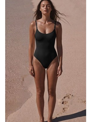 Fit Women Kadın Basic Çıtçıtlı Siyah Toparlayıcı Korse