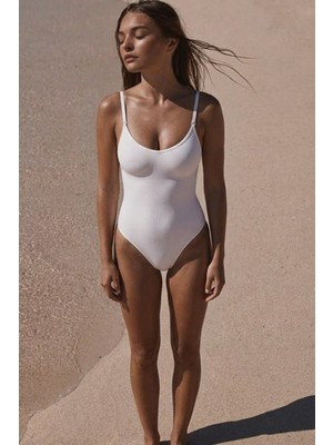 Fit Women Kadın Basic Çıtçıtlı Beyaz Toparlayıcı Korse