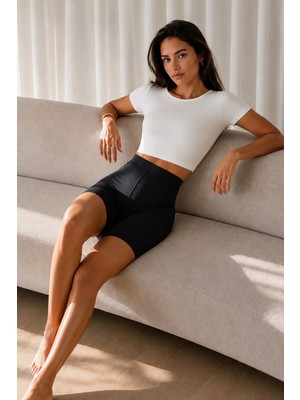 Fit Women Kadın Boxer Elastan Katkılı Vücut Siyah Iç Korse