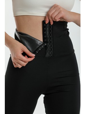 Fit Women Zayıflatan Incelten Sauna Termal Agraflı Kopçalı Korse Tayt 4409