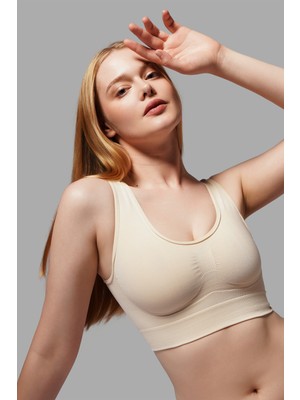 Fit Women Toparlayan Incelten Kalın Askılı Pedsiz Büstiyer Korsesi Seamless 5050