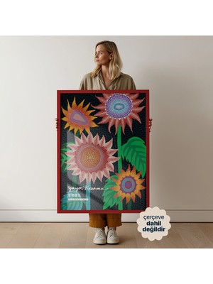 Persona Istanbul Yayoi Kusama "flowers" - Modern Sanat Posteri (Çerçevesiz)