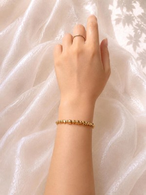 Hareketli Boncuk Zincir Gold Bileklik