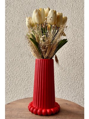 Nure Store Pinterest Görünümlü Bohem Tarz Çizgili Bubble Vazo- 20CM