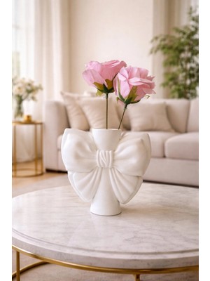 Nure Store Zarif Kurdeleli Vazo 20CM