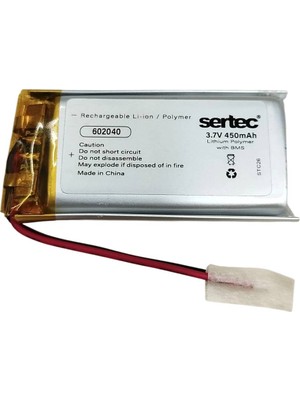 Evimdeyokyok Sertec 602040 3.7V 450 Mah Li-Polymer Pil (DEVRELI/1.5A)