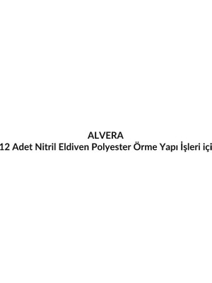 Alvera 12 Adet Nitril Eldiven Polyester Örme Yapı Işleri Için Koruyucu