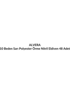 Alvera 10 Beden Sarı Polyester Örme Nitril Eldiven 48 Adet