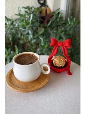 Nure Store 4'lü Coquette Fiyonk Tasarımlı Mini Kahve Yanı Sunumluk – Lokumluk & Çikolata Kasesi