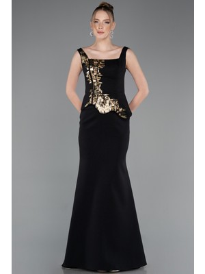 Abiyefon Kolsuz Kare Yaka Peplum Uzun Balık Abiye ABU5768