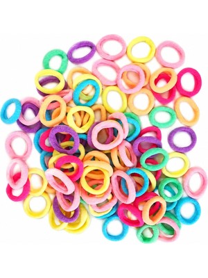 1001 Renkli Mini Lastik Toka – Yumuşak Esnek Saç Lastiği, Bebek ve Çocuklar Için Zararsız 95 Ade