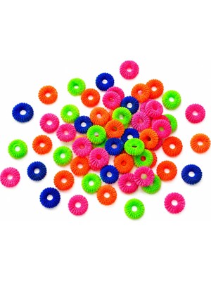1001 Renkli Mini Lastik Toka – Yumuşak Esnek Saç Lastiği, Bebek ve Çocuklar Için Zararsız 85 Ade