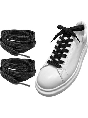 1001 Exclusive 120 cm Yassı Spor Ayakkabı Bağcığı, Çift Katmanlı Örgülü Sneakers Bağcık, 1 �